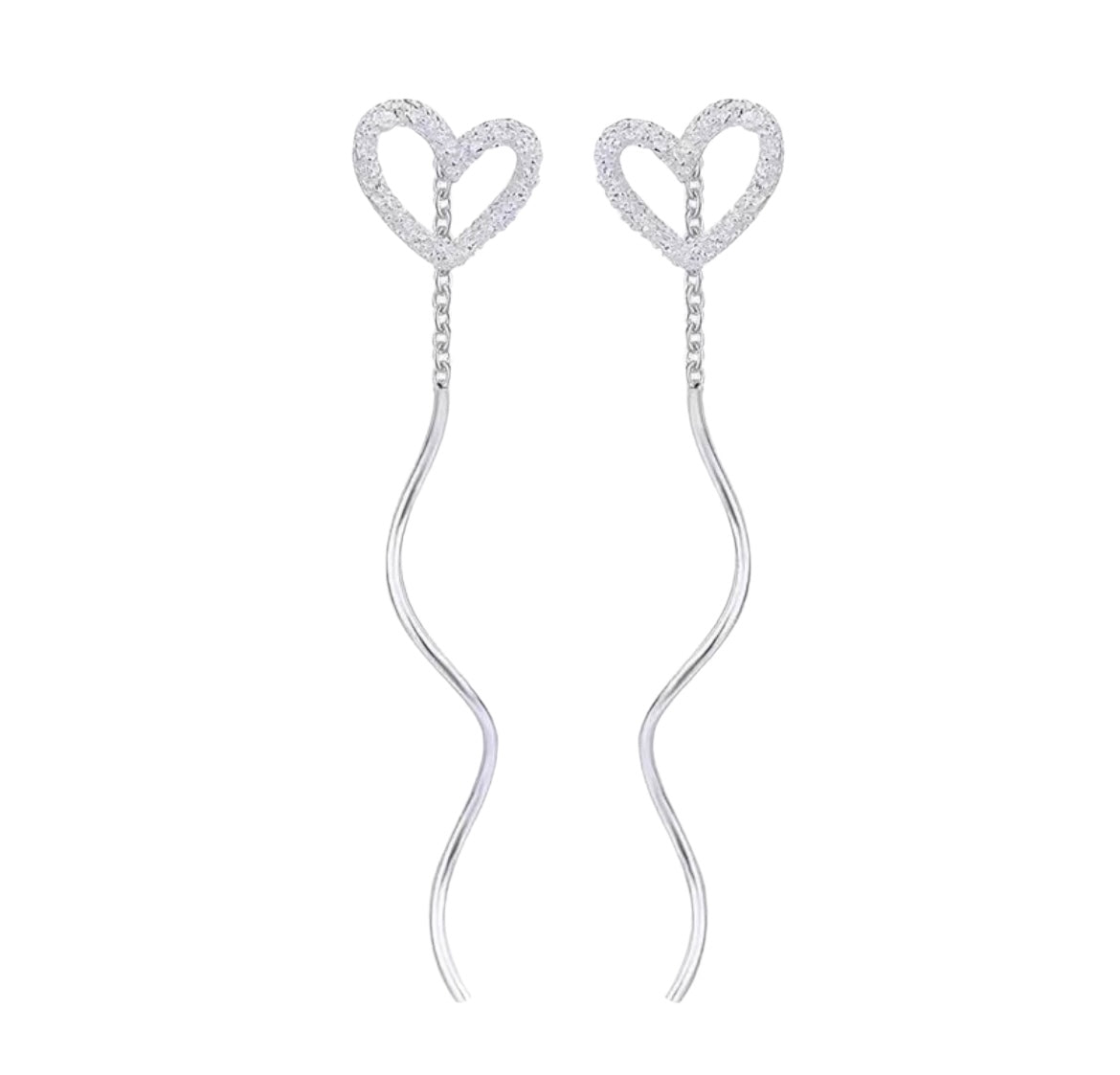 Drop Heart Stud Earrings