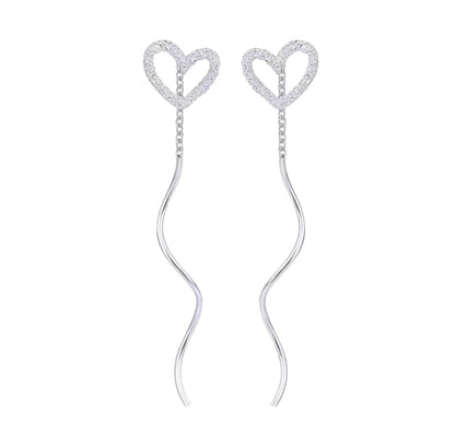 Drop Heart Stud Earrings