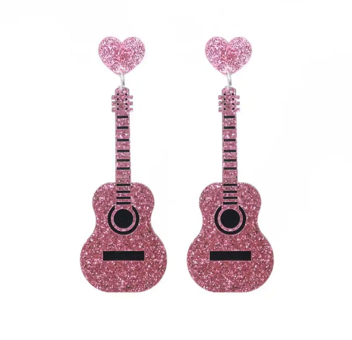 Taylor’s Pink or Black Guitar Earrings