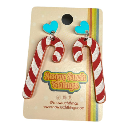 Snow Such Things Candy Cane Stud Earrings