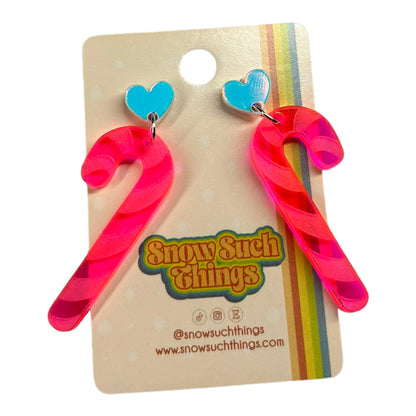 Snow Such Things Candy Cane Stud Earrings