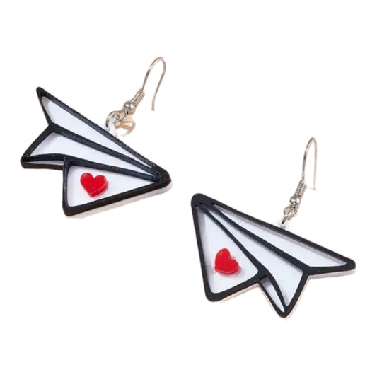 Paper Airplane Dangle Earrings