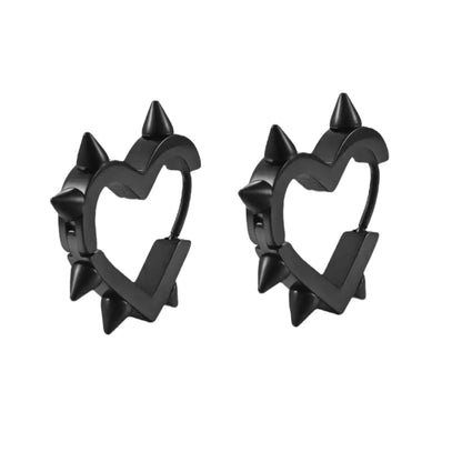 Spiked Heart Hoops