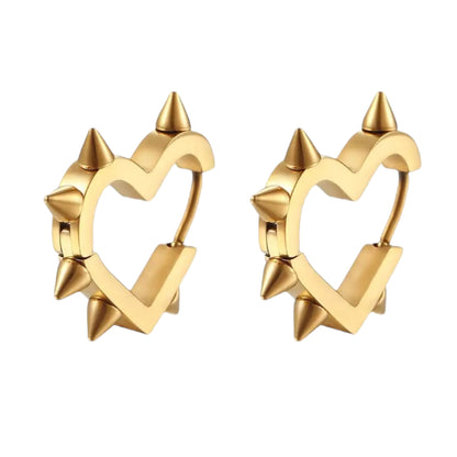 Spiked Heart Hoops