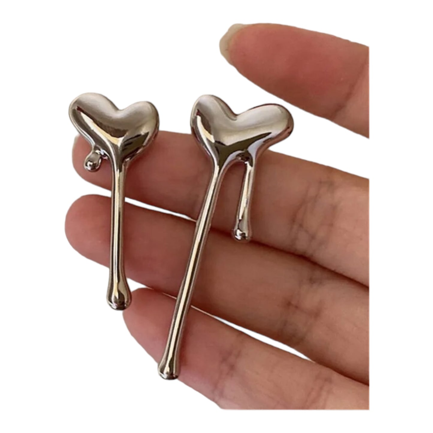 Melty Metal Heart Earrings