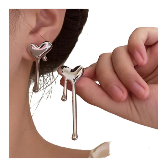 Melty Metal Heart Earrings