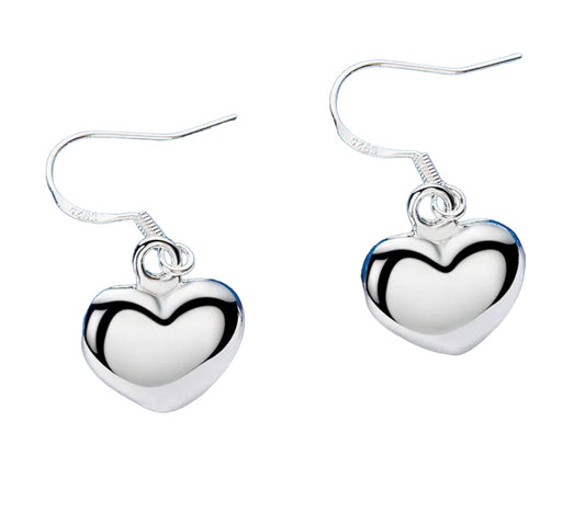 Sterling silver Heart drop earrings