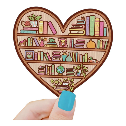 Heart Shaped Bookcase vinyl sticker