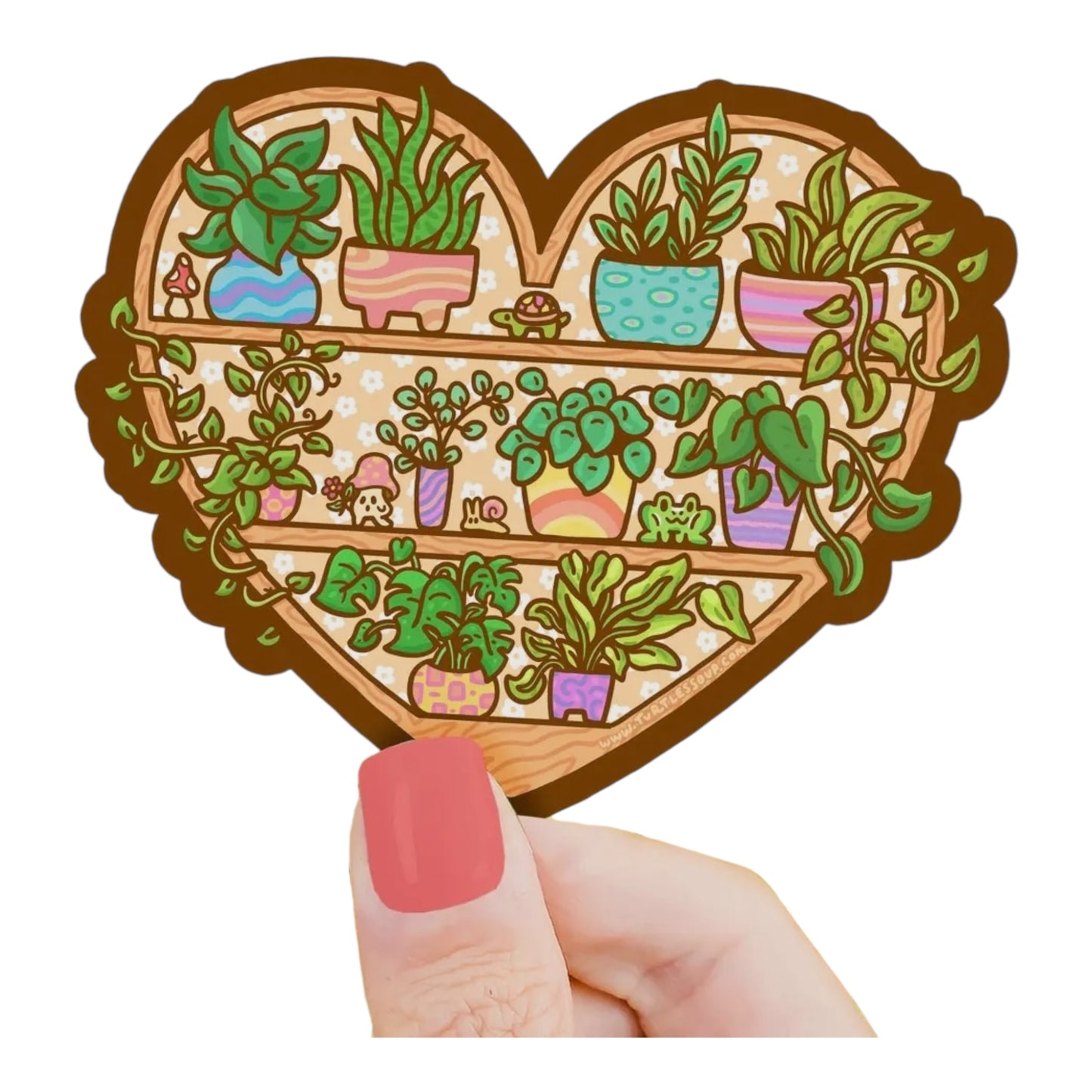 Heart Shape Plant Shelf Vinyl Sticker