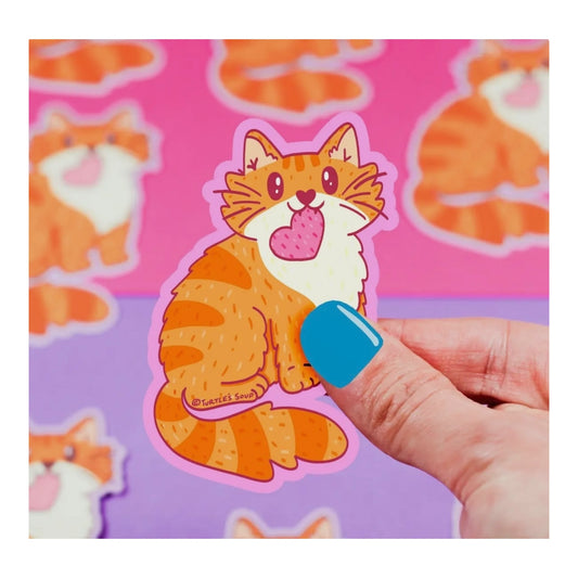 Orange Tabby Cat Vinyl Sticker