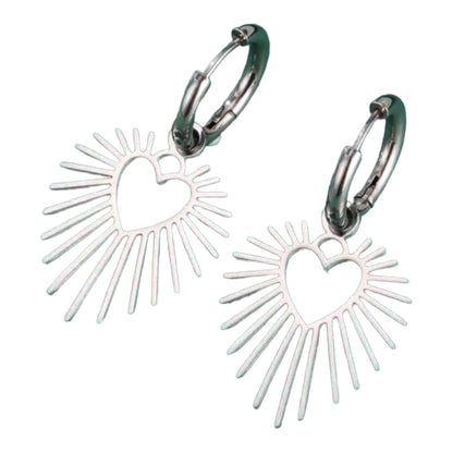 Heart Burst Hoop Earrings