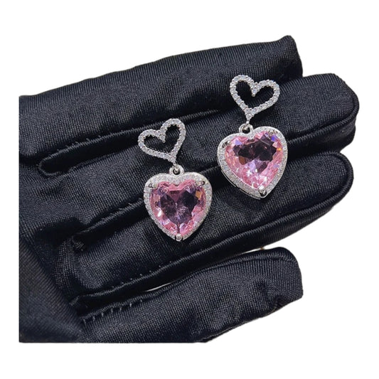 Pink Rhinestone Stud Earrings