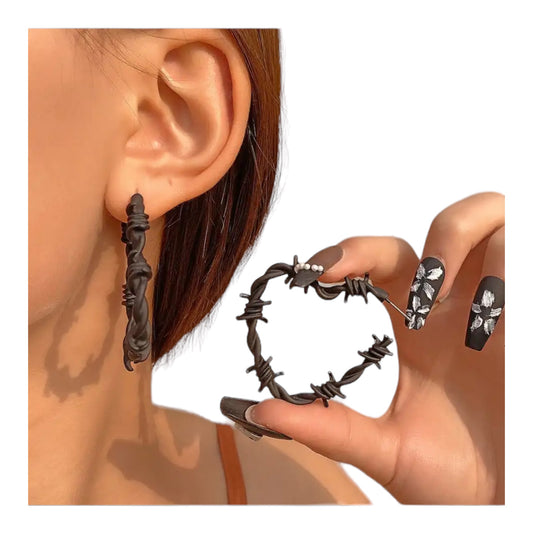 Barb wire y2k hoop earrings