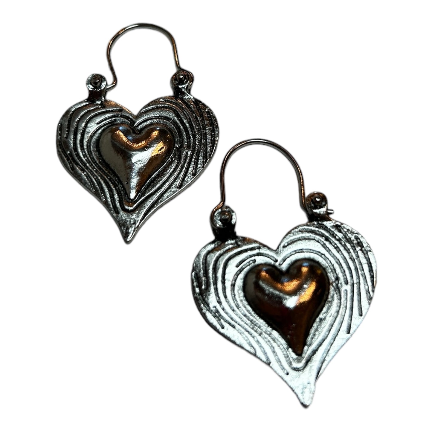 Heart Print Hoop Earrings