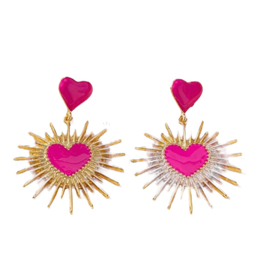 Big Heart Burst Earrings