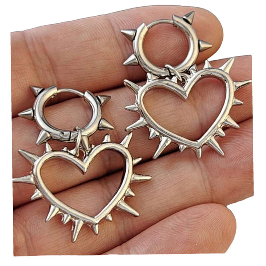 Spike Dangle Hoop Earrings