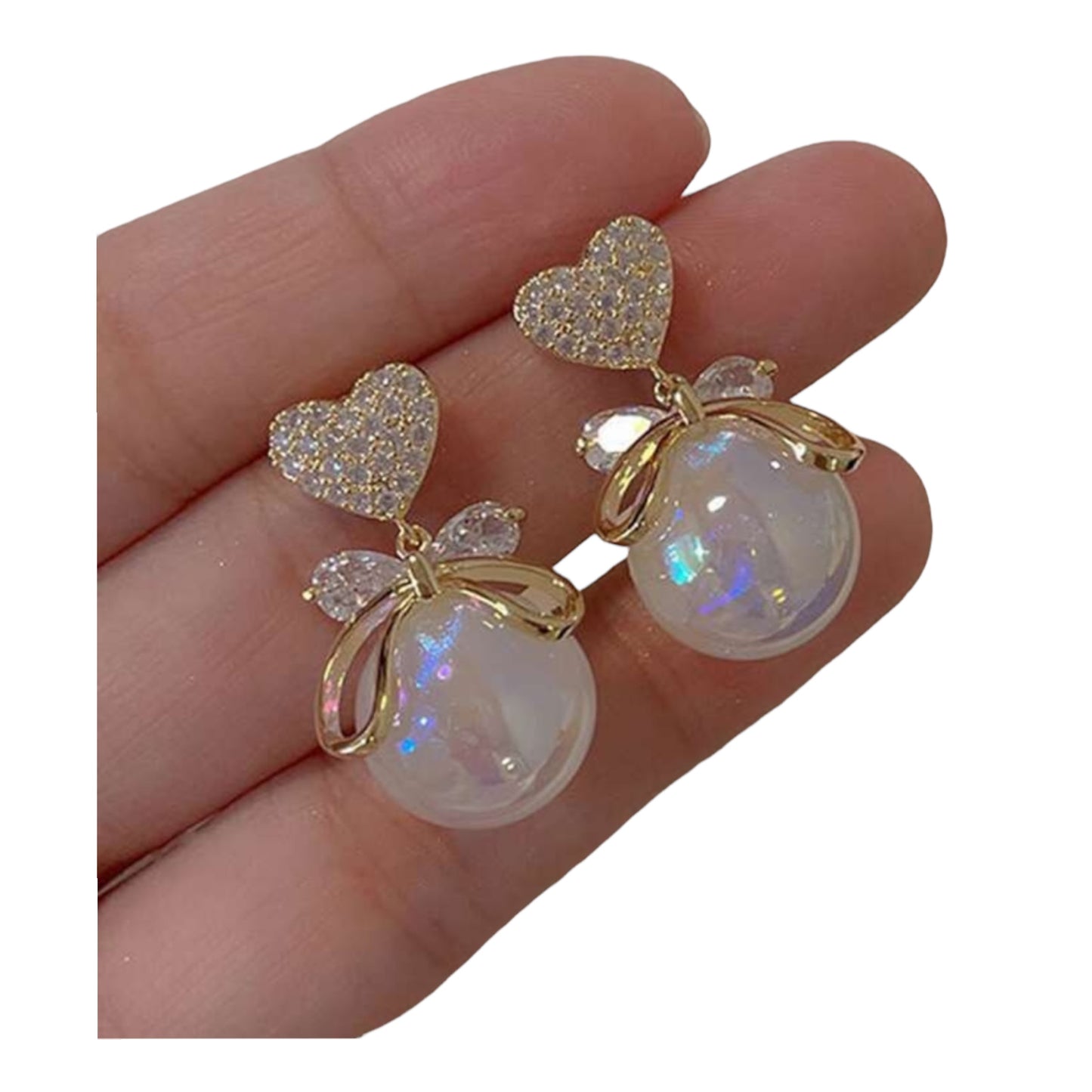 Pearlescent Heart Stud earrings