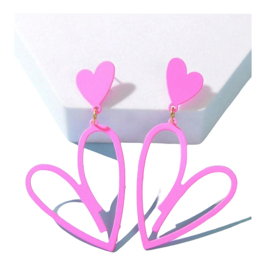 Open Heart Stud Earrings