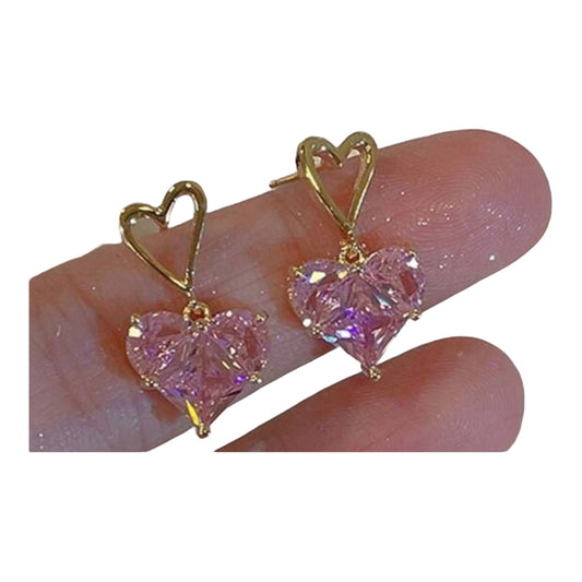 Pink Rhinestone Stud Earrings