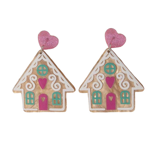 Gingerbread Heart Stud Earrings