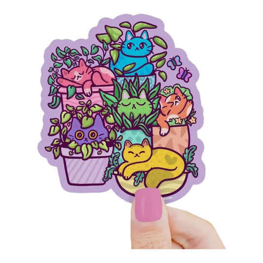 Cats & Plants Vinyl Sticker