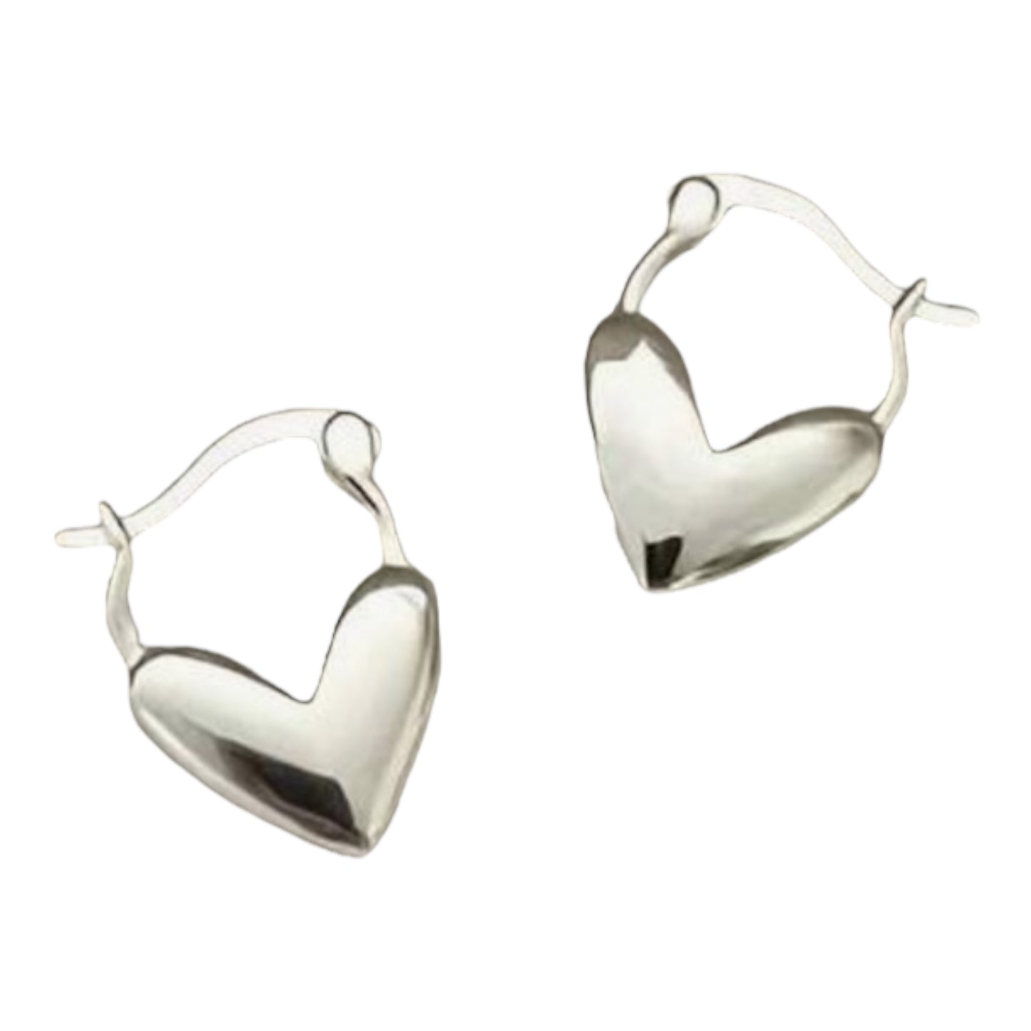 Silver Heart Hoop Earrings