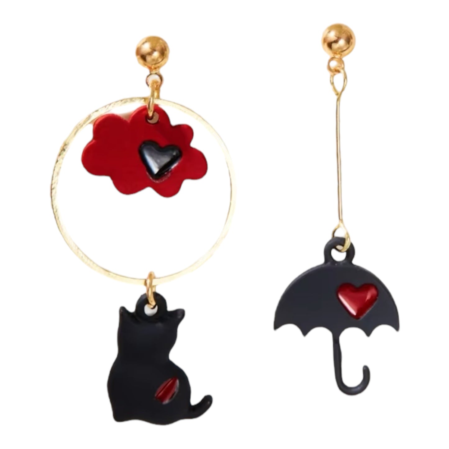 Umbrella Cat Stud Earrings