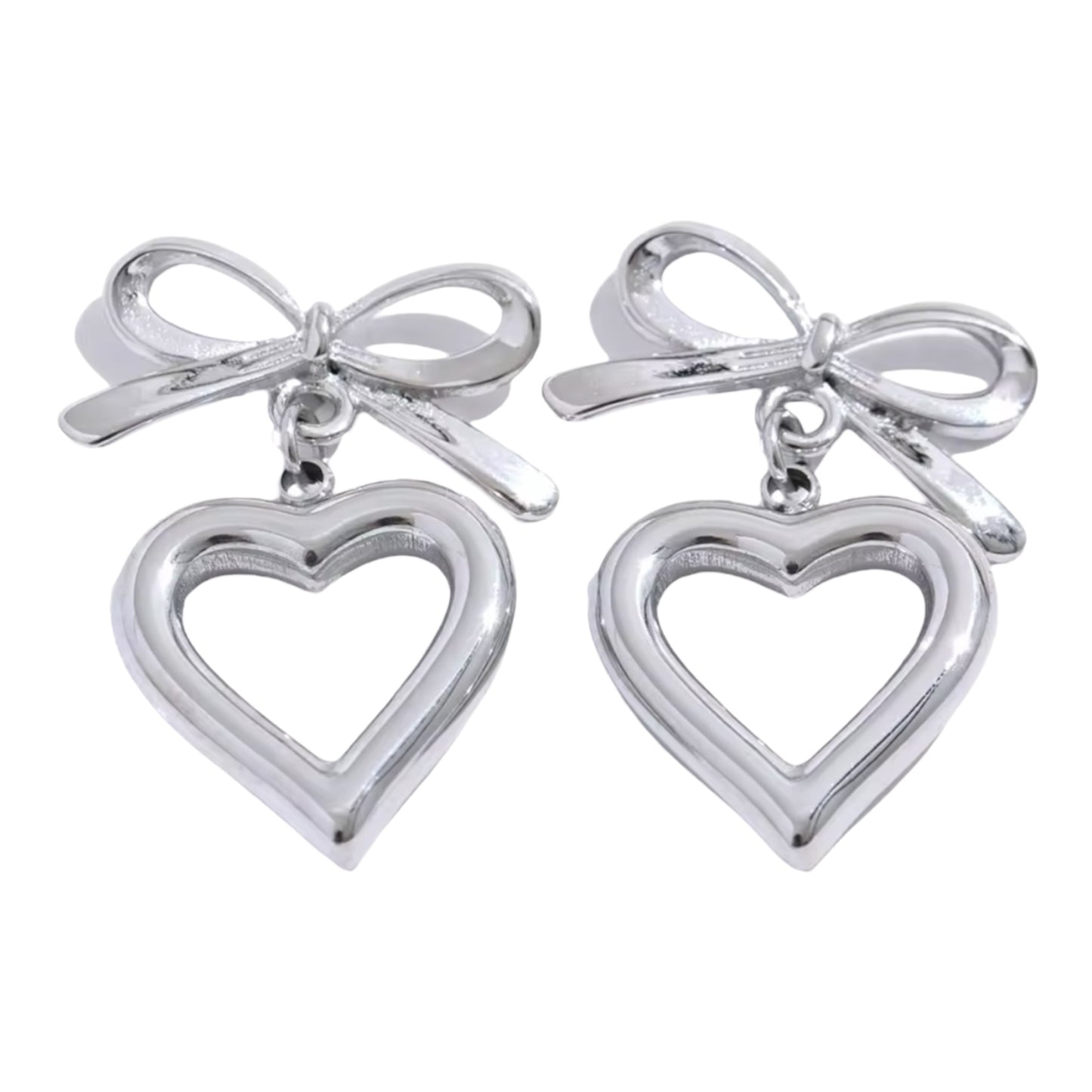 Bows and Heart Stud Earrings