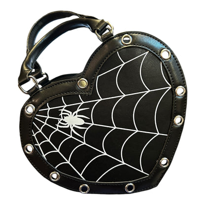 Spiderweb Heart Handbag Crossbody Purse