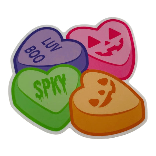 Candy Hearts Halloween Vinyl Sticker