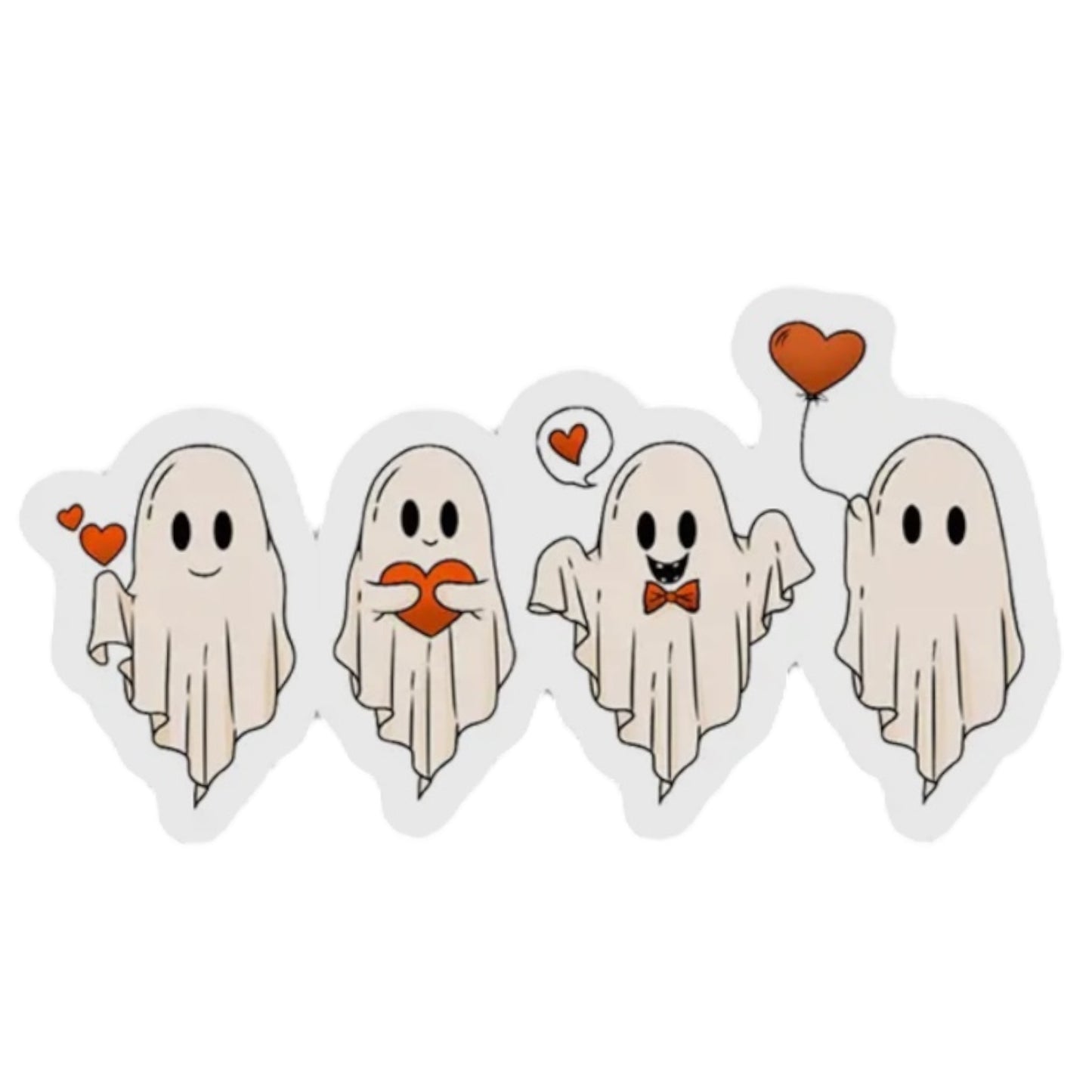 Heart Ghost Vinyl Sticker