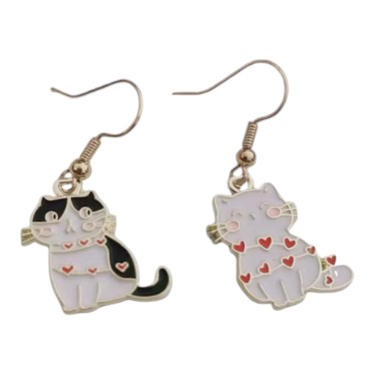 Cat wrapped in love Earrings