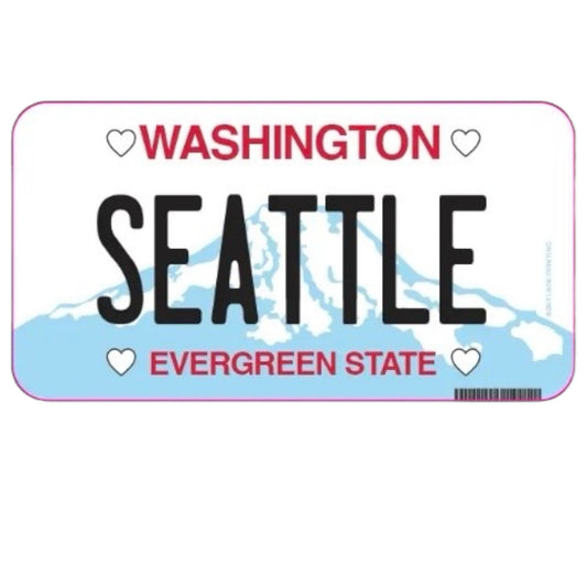 Seattle License Plate Vinyl Sticker