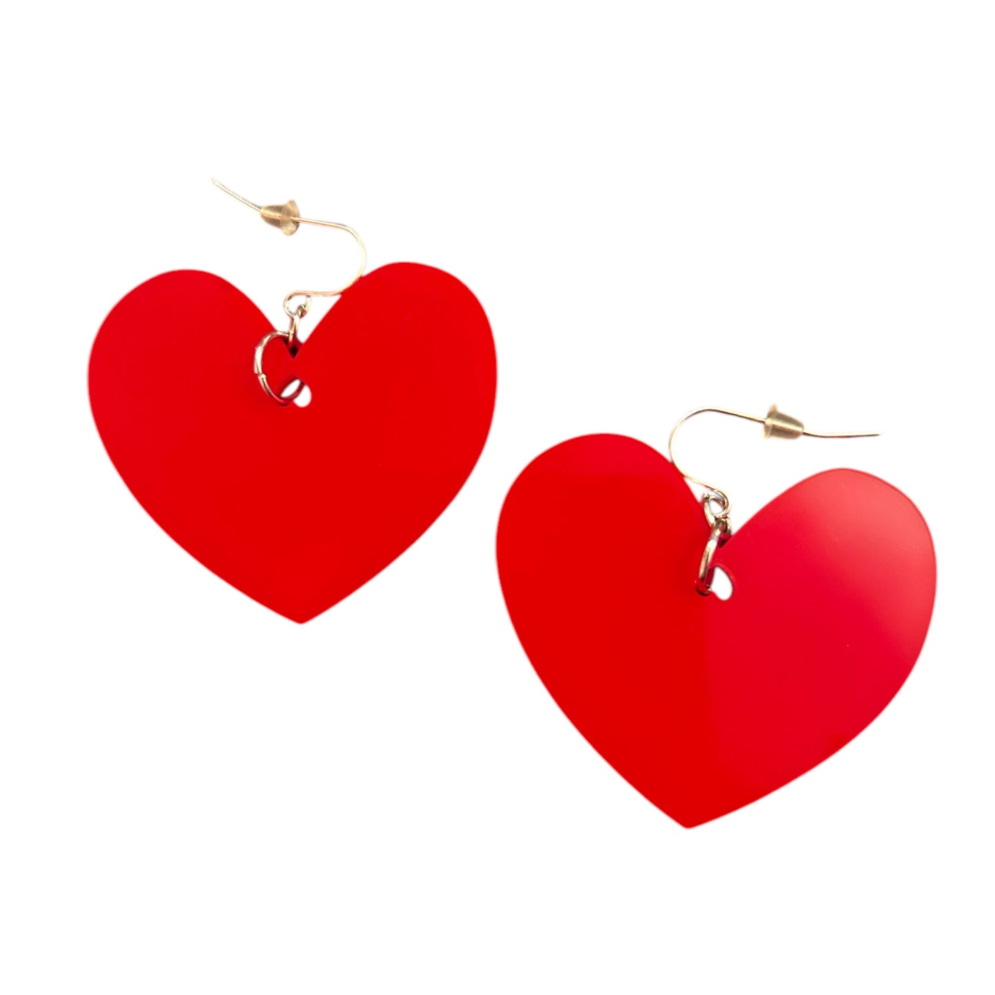 Snow Such Thing Big Red Heart Dangle Earrings