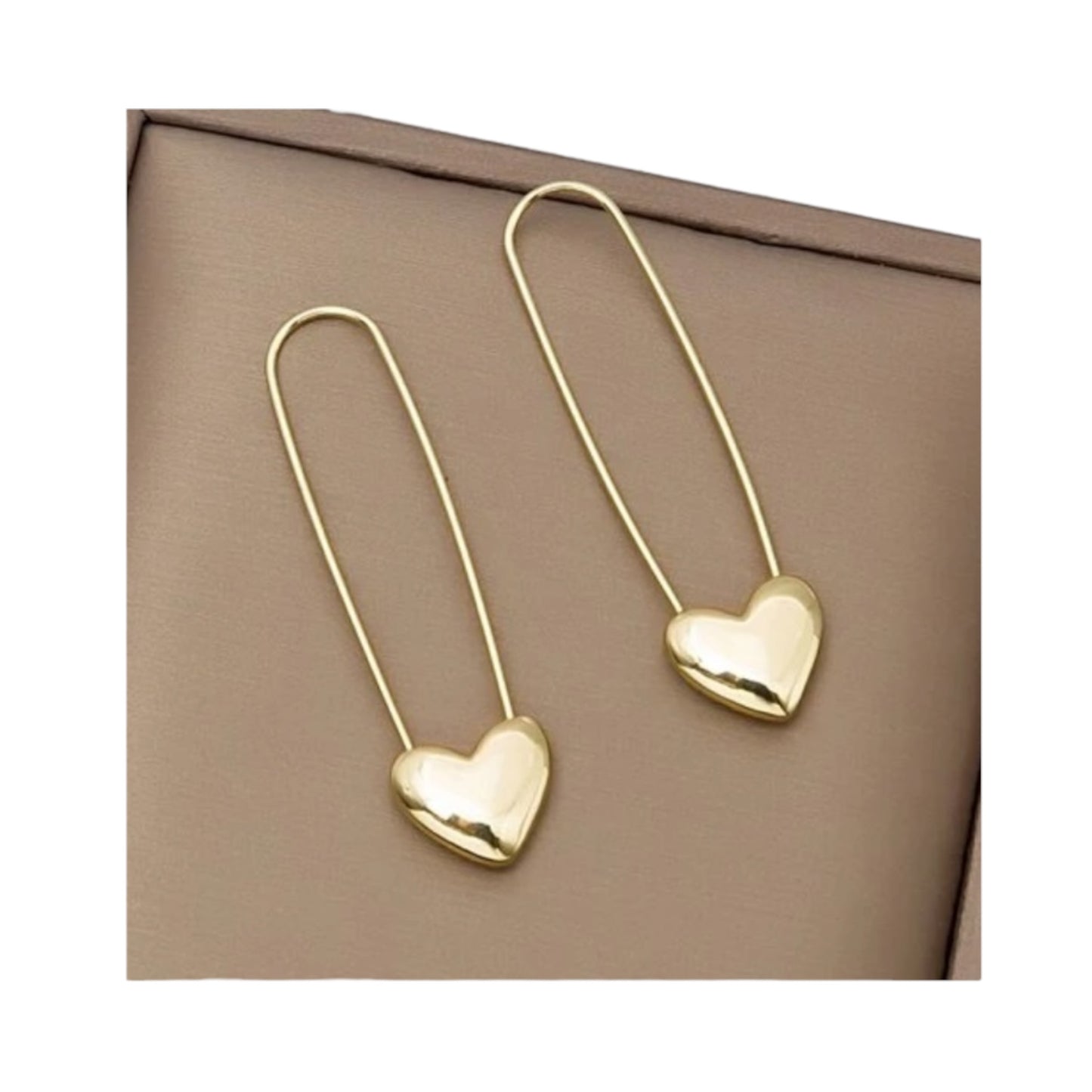 Gold Heart Hoop Earrings