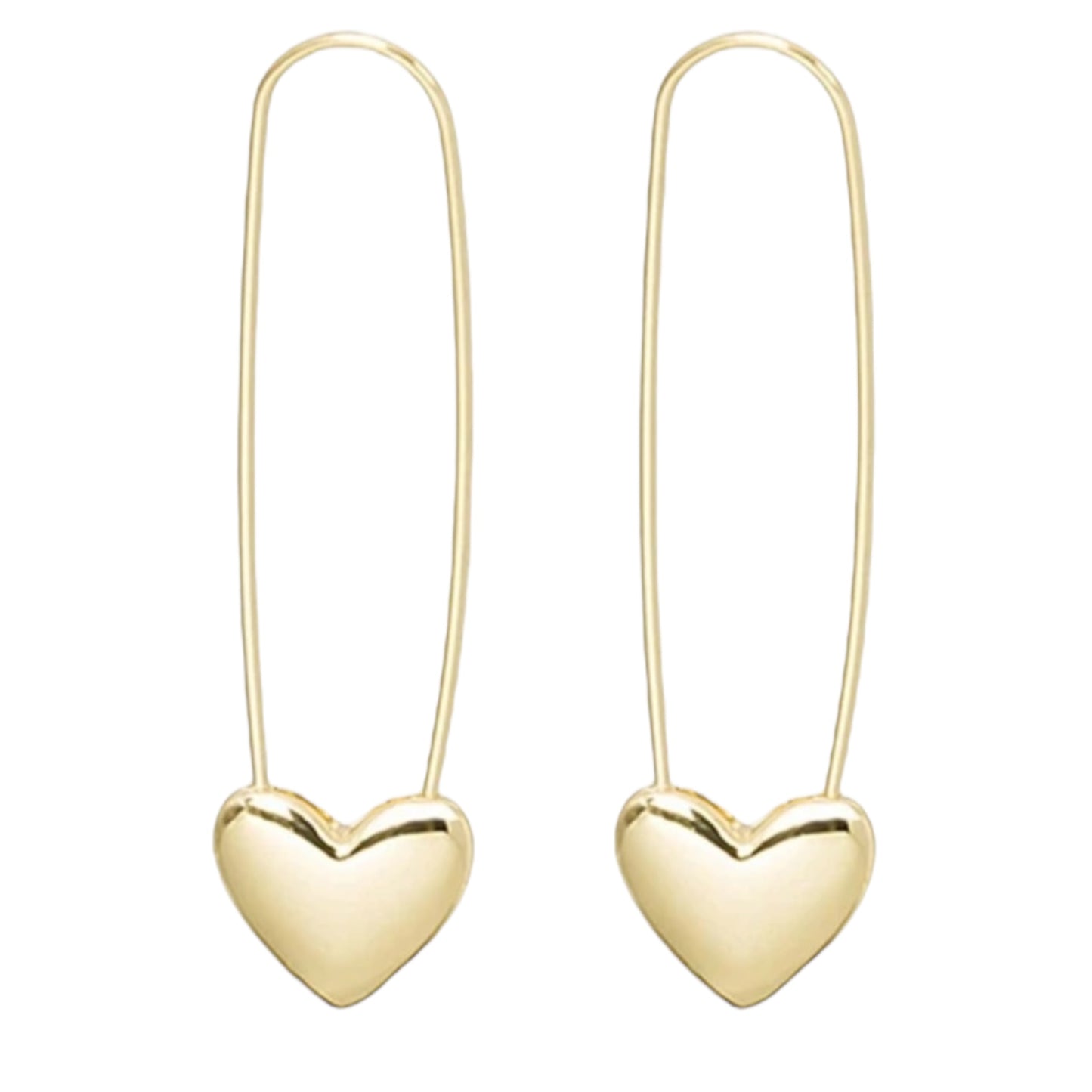 Gold Heart Hoop Earrings