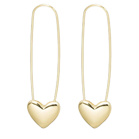 Gold Heart Hoop Earrings