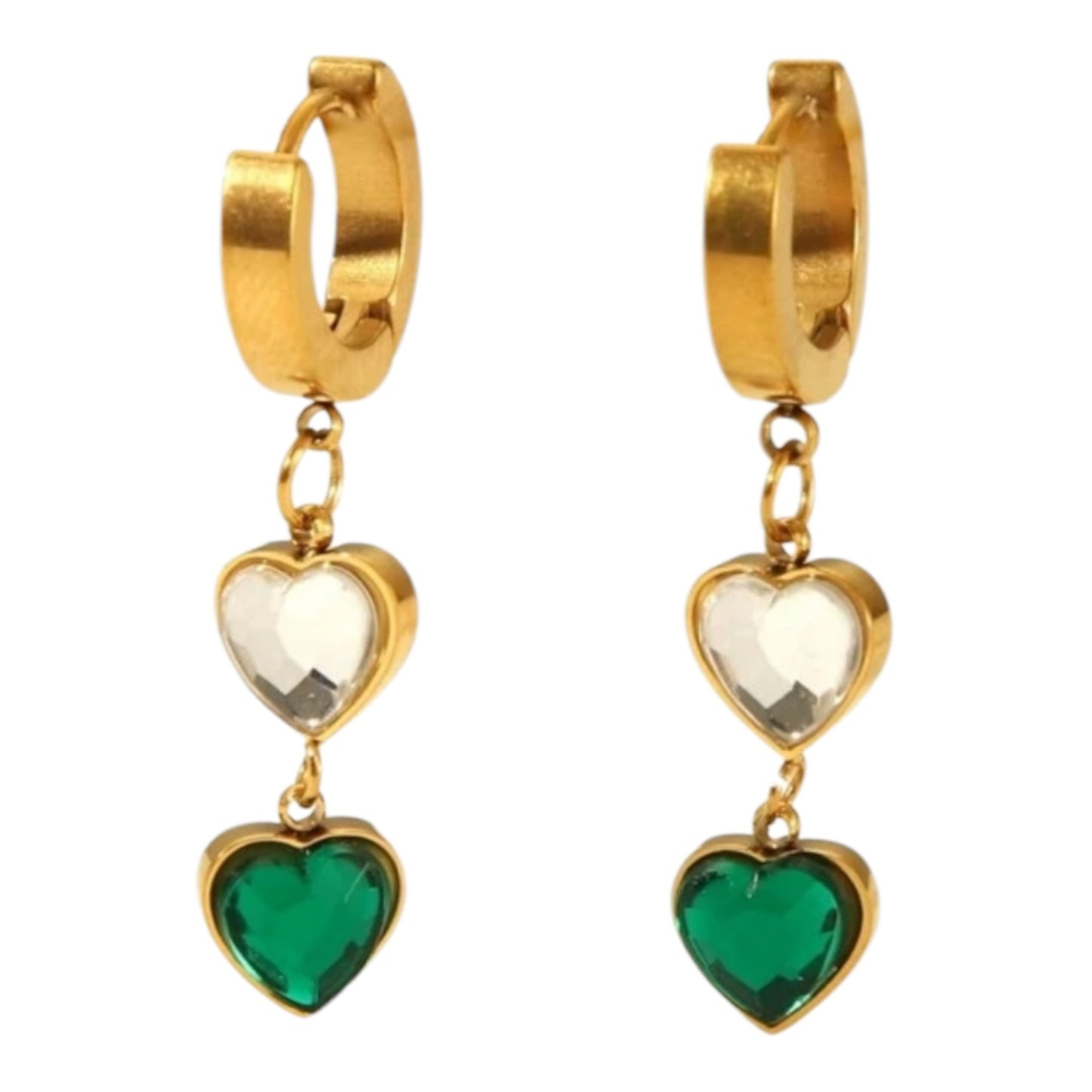 Gold Heart Hoop Earrings