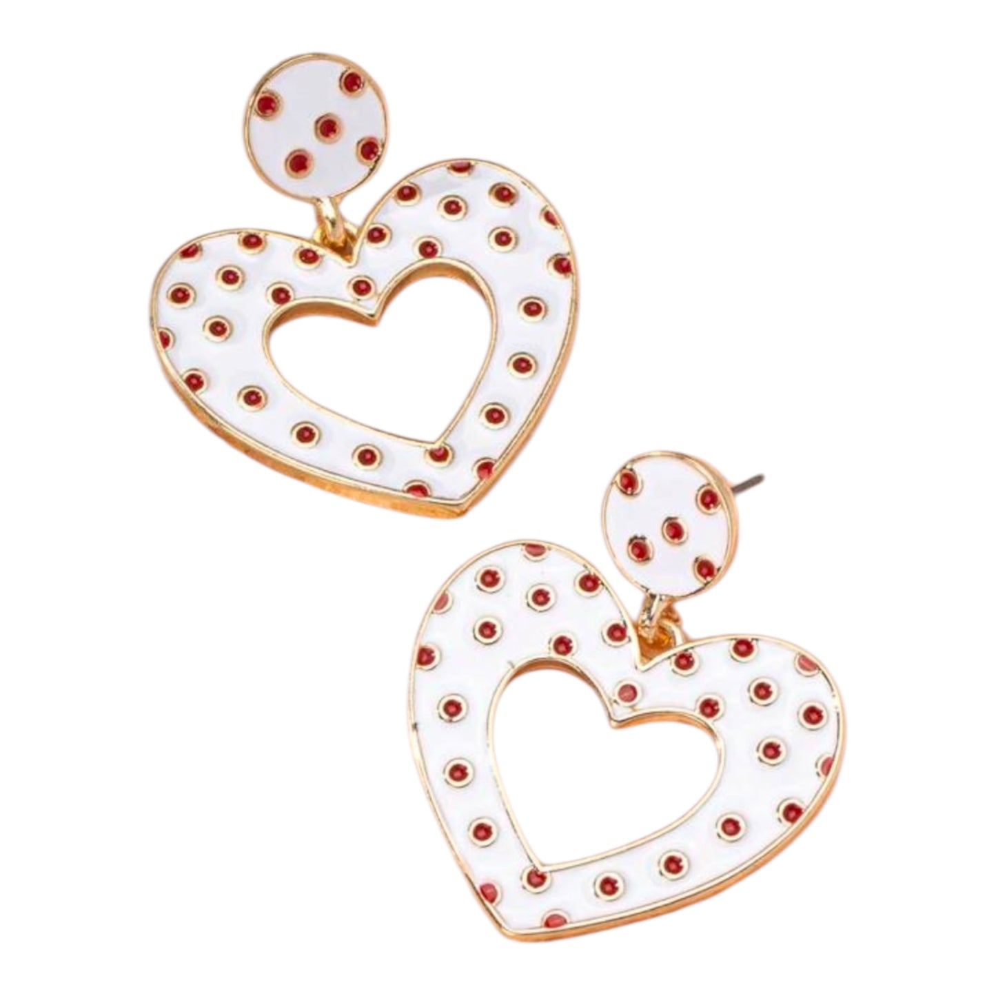 Heart Polka Dot Stud Earrings