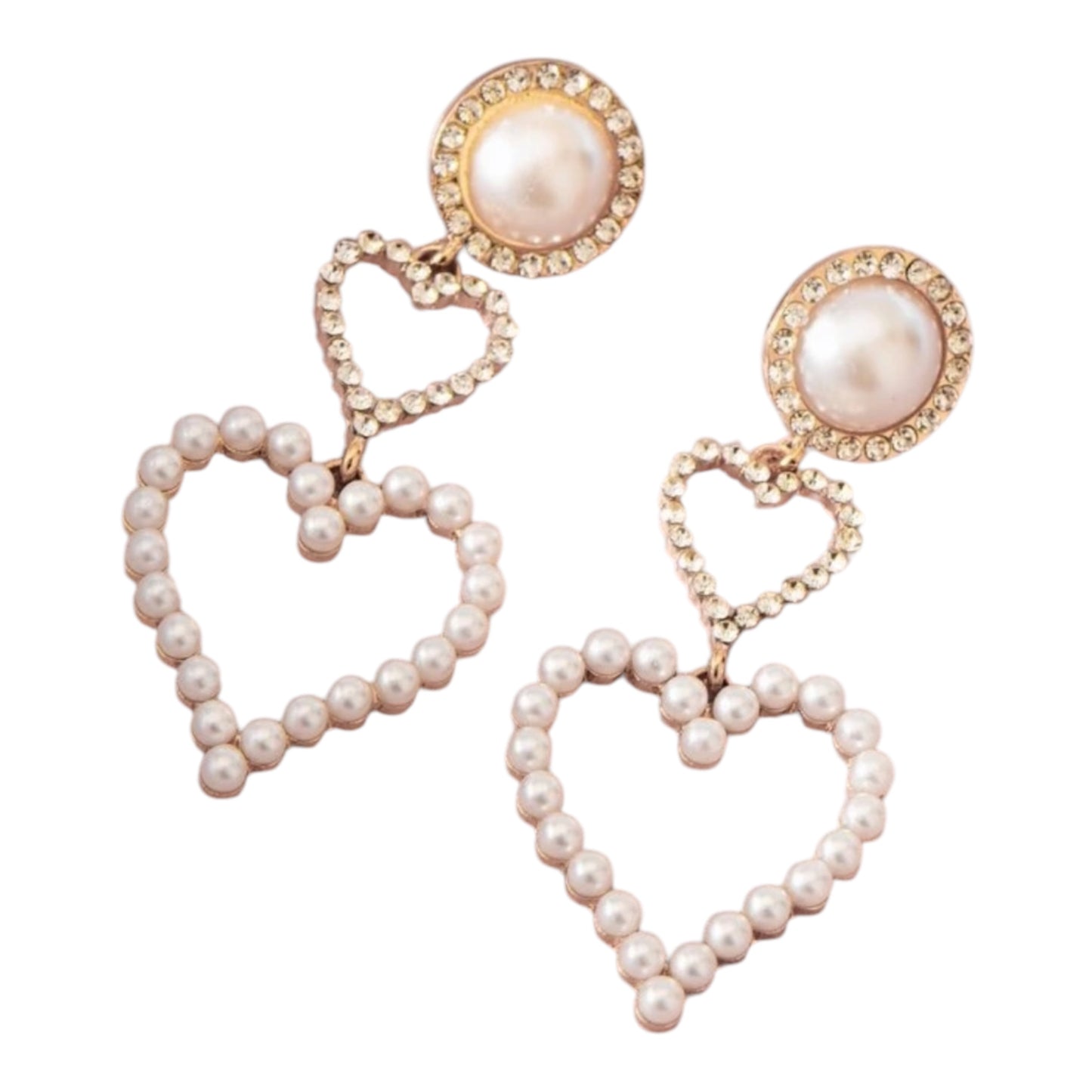 Pearl Rhinestone Stud Earrings