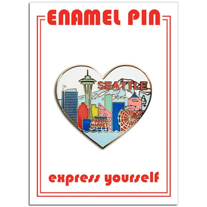 Seattle Skyline Heart Pin